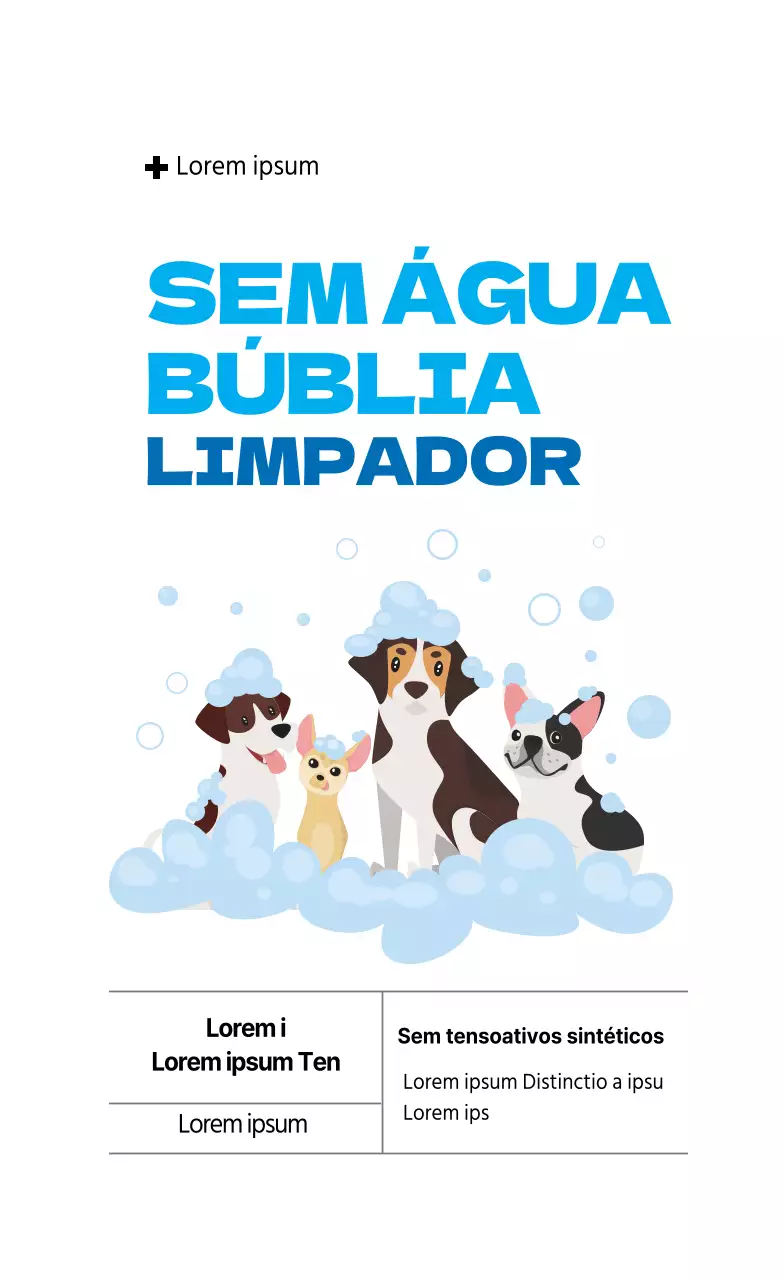 Ilustração azul Rótulo de champô para animais de estimação