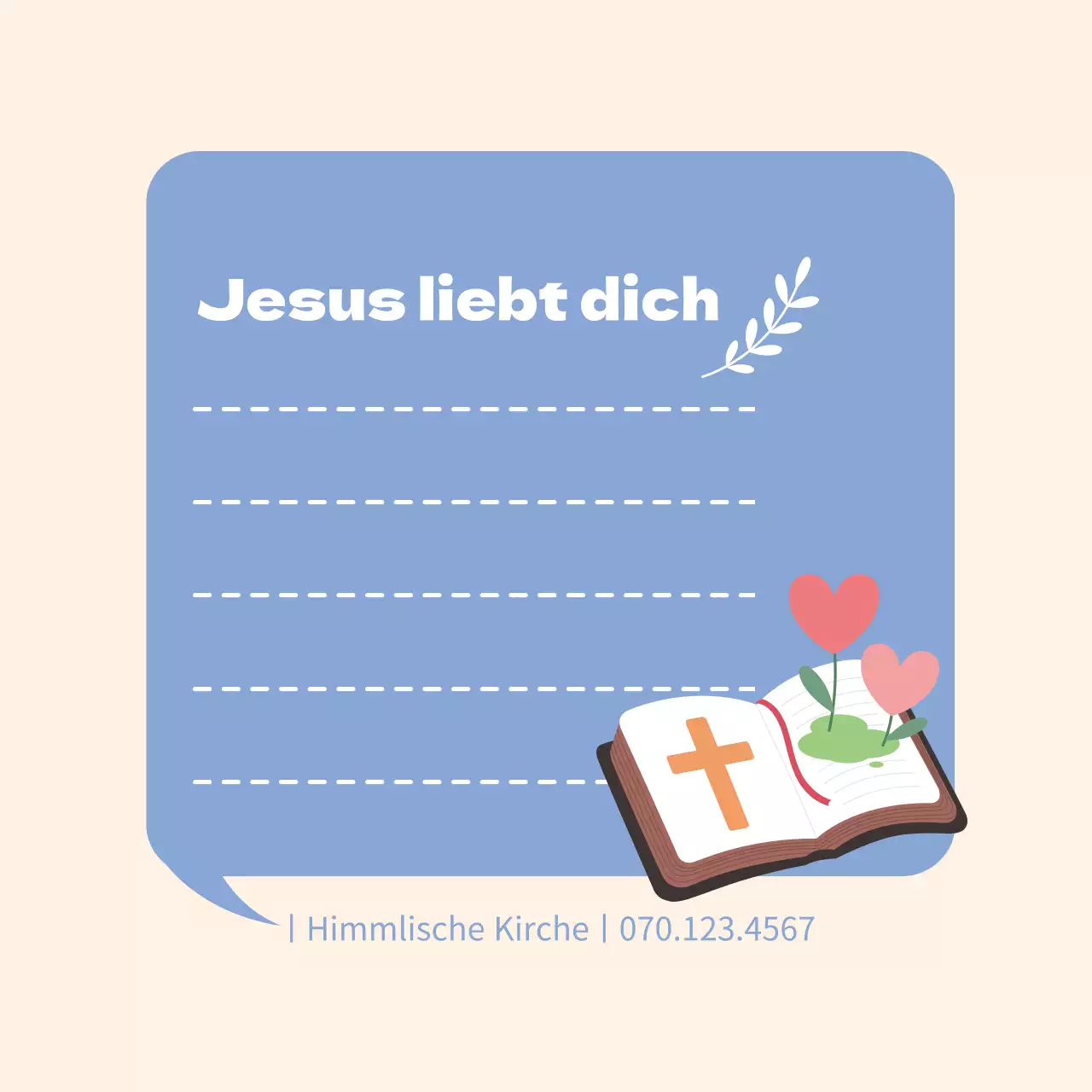 Kirche mit blauen Sprechblasen Illustration