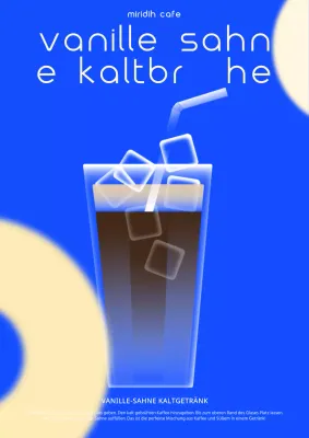 Blauer Farbverlauf Modern Vanilla Cream Cold Brew Latte