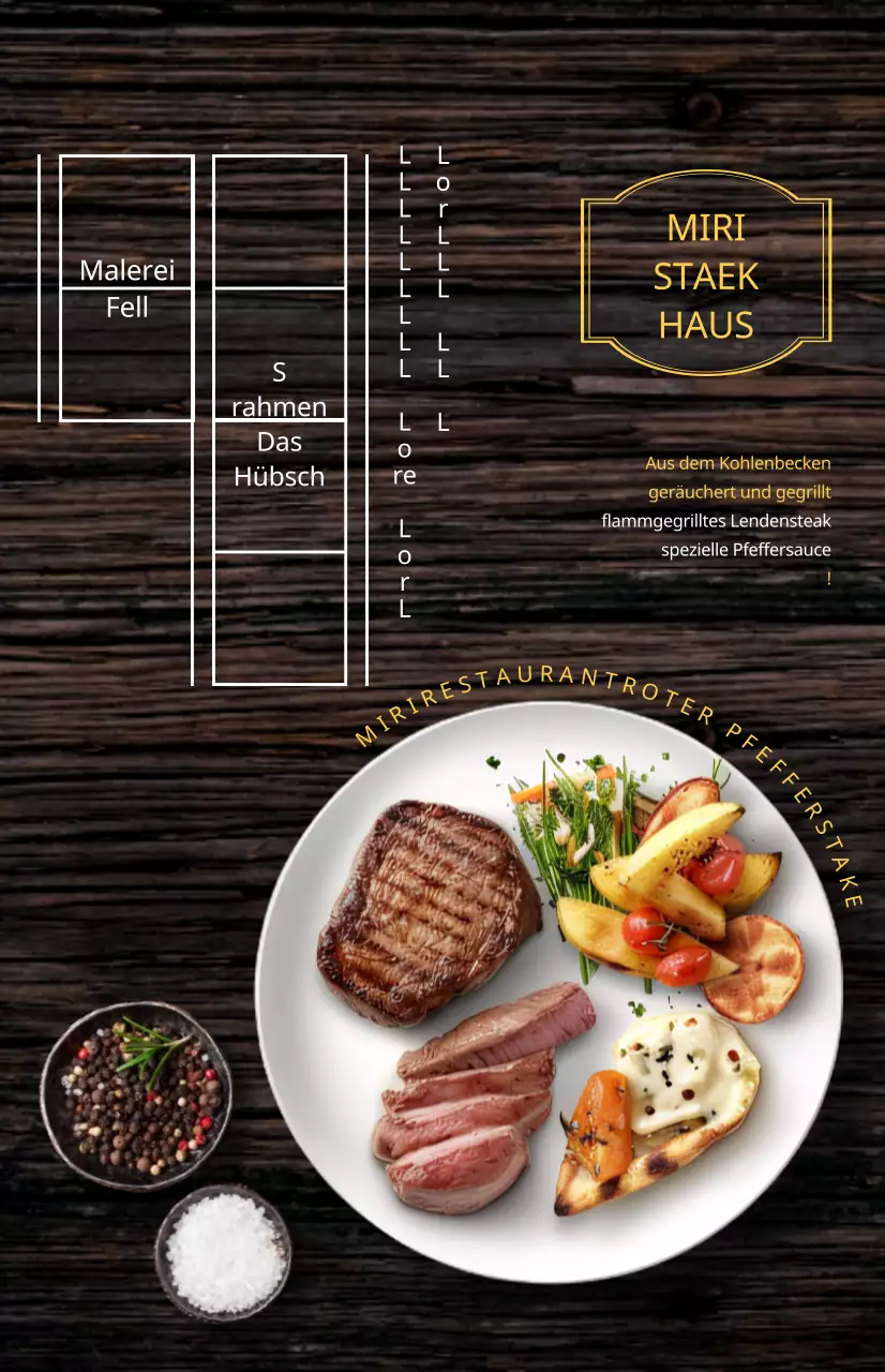 Klassisch aussehende Restaurant-Menü-Werbefahne