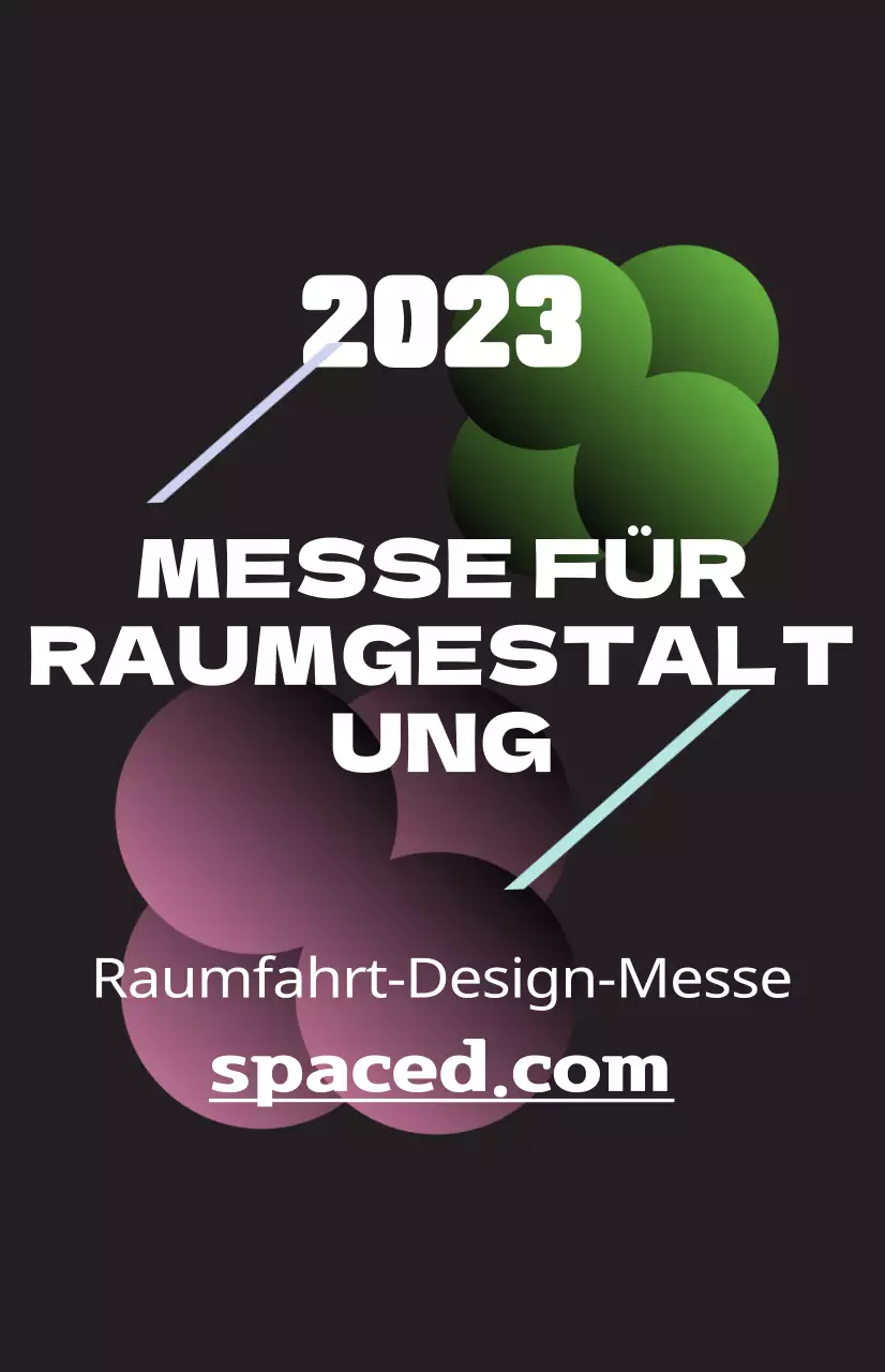Fördern Sie eine Messe für räumliches Design mit farbenfrohen Illustrationen von Formen und Text.