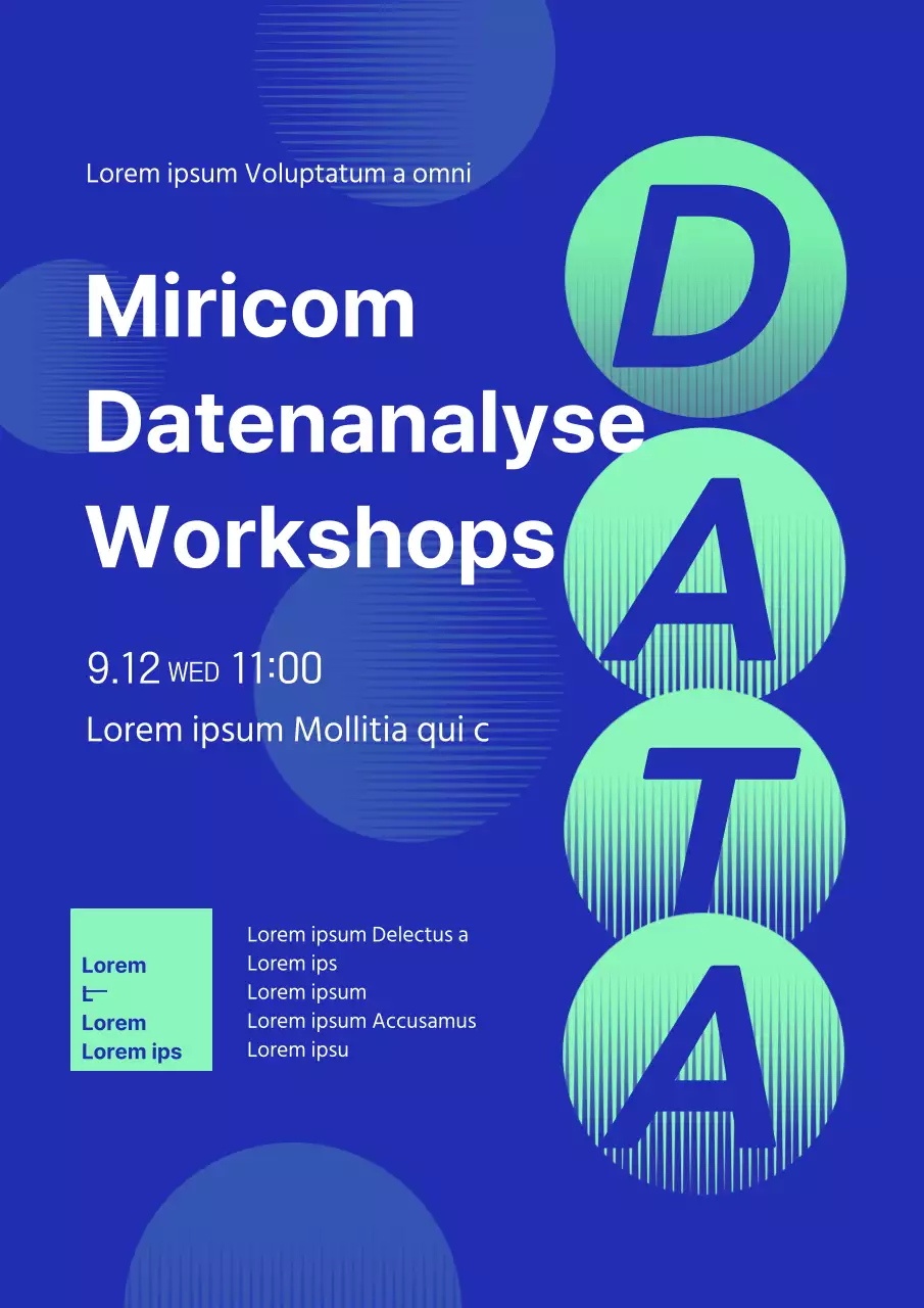 Förderung eines firmeninternen IT-Programms mit einem einfachen Farbschema in Blau und Mint