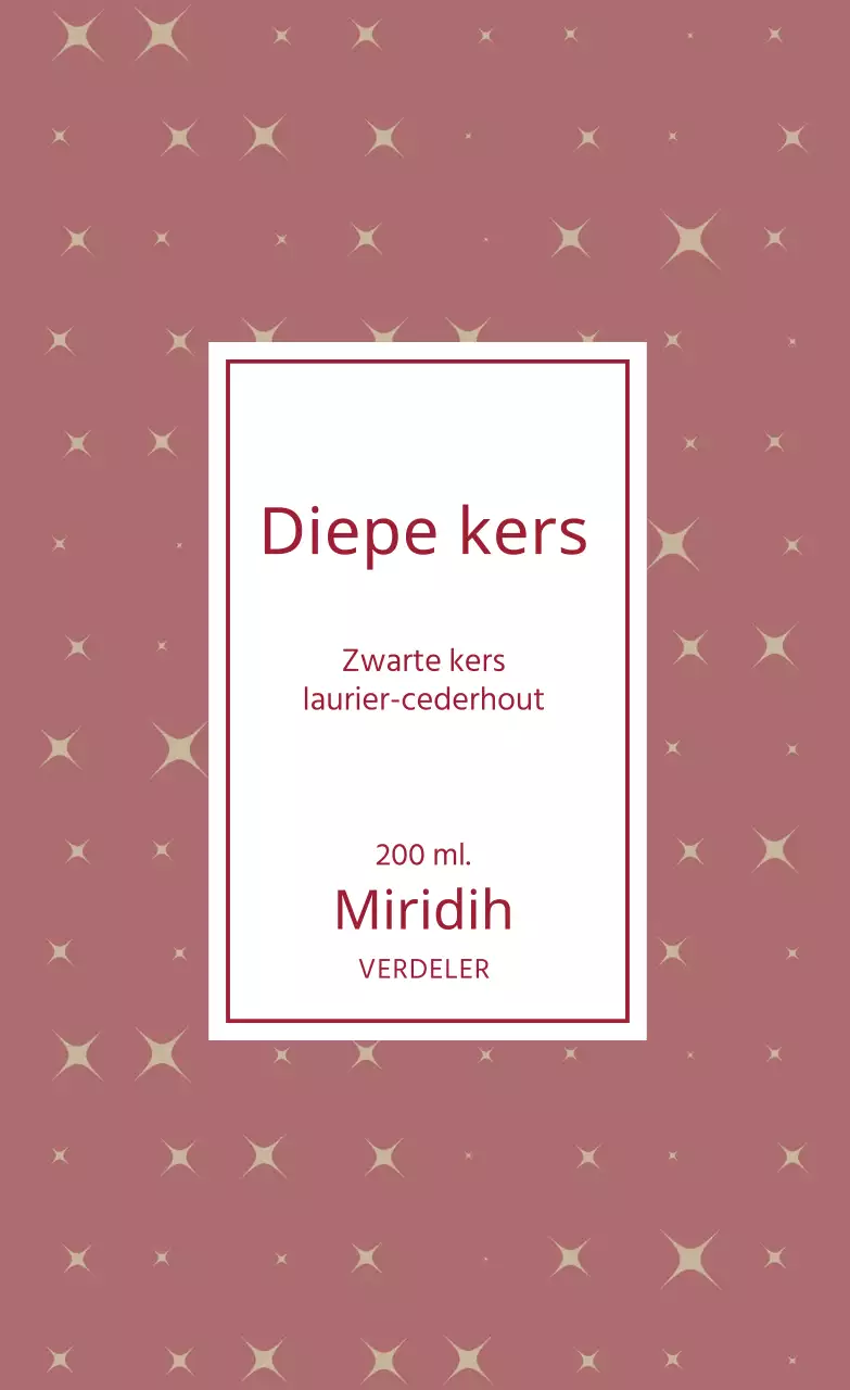 Rood glitterpatroon verstuiveretiket