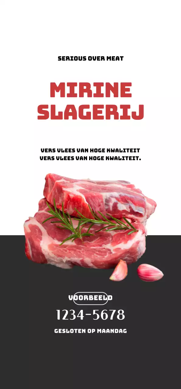 Promoot je slagerij met een strakke witte en grijze look