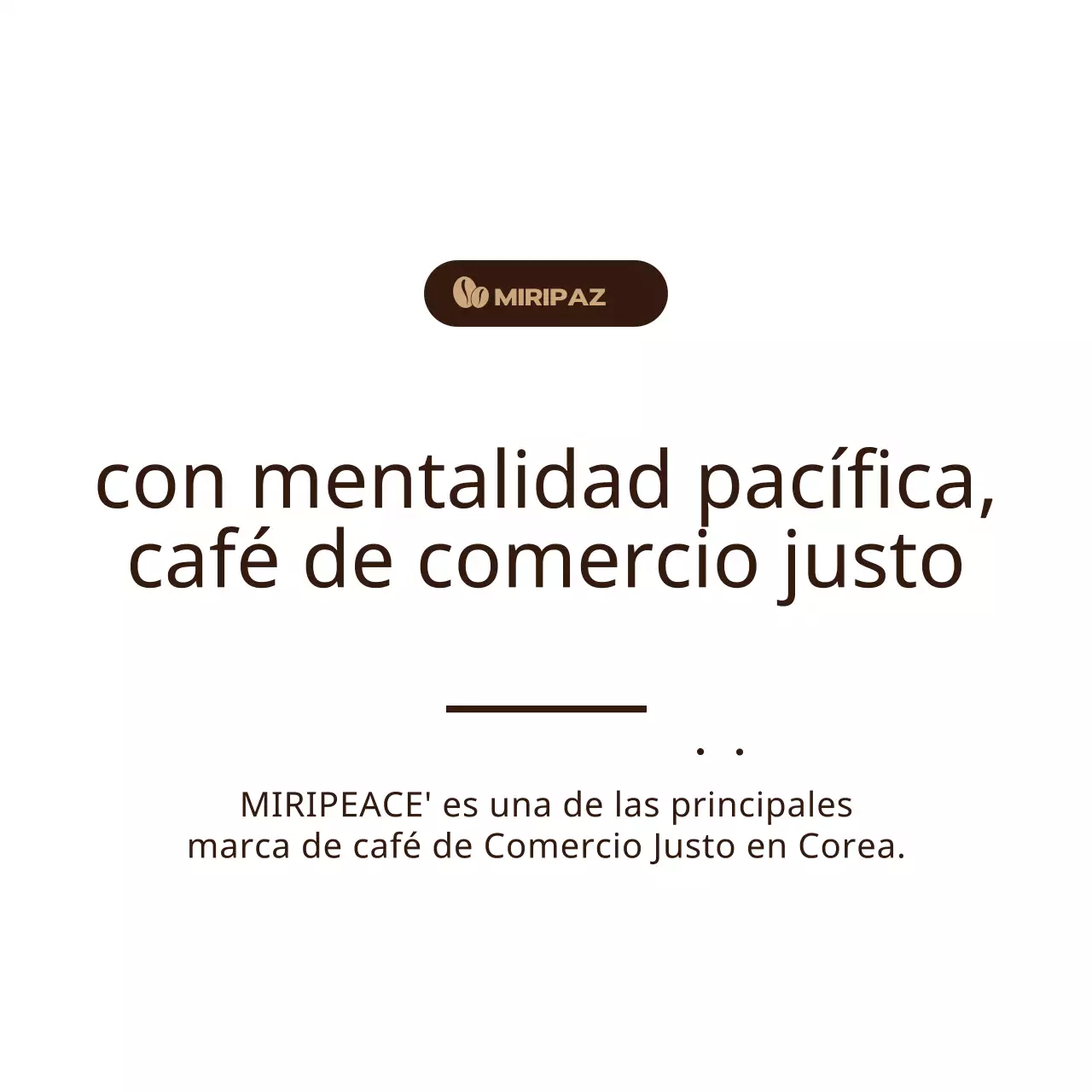 Información sobre el café Fairtrade en el estante, de color marrón y con texto sencillo