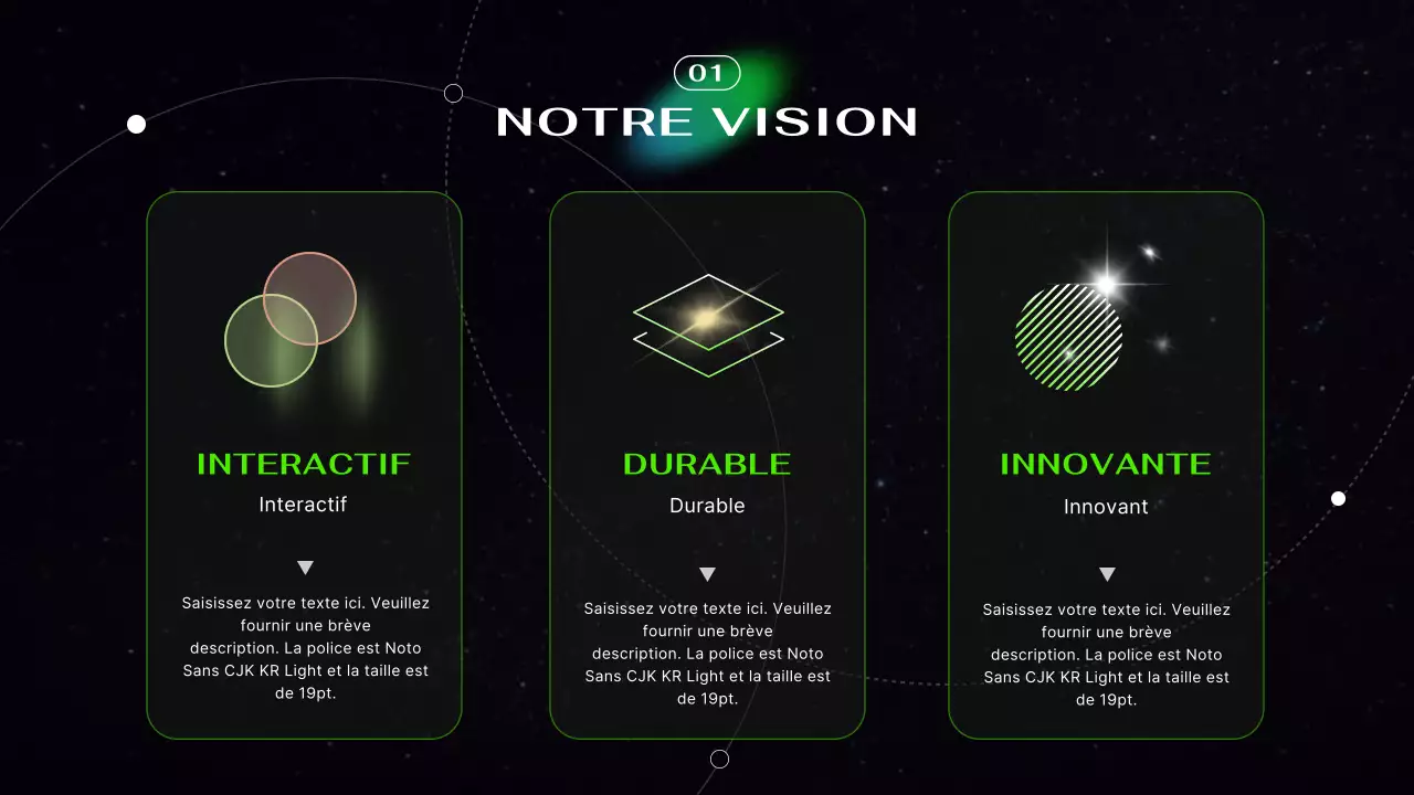 Présentation de l'astronautique futuriste cybernétique en noir et néon