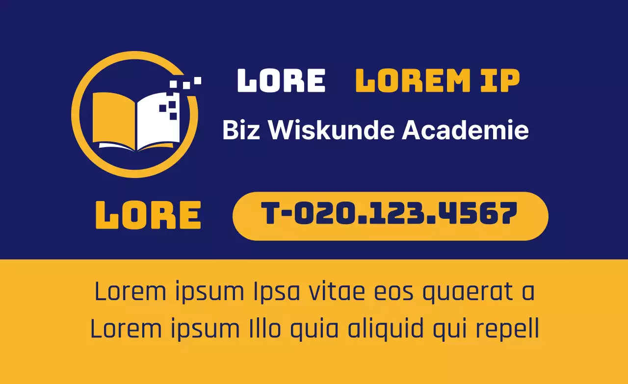 Promoot je wiskundeschool met een marineblauw-oranje logo