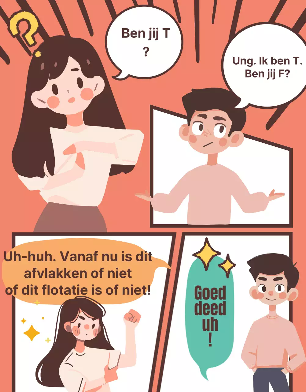 Gag psychologie test in bruin en beige met mint accenten