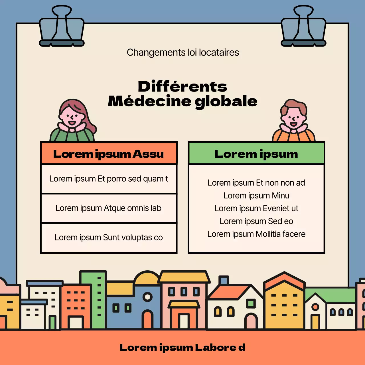 Modification de l'accord de charte rouge et bleu mignon