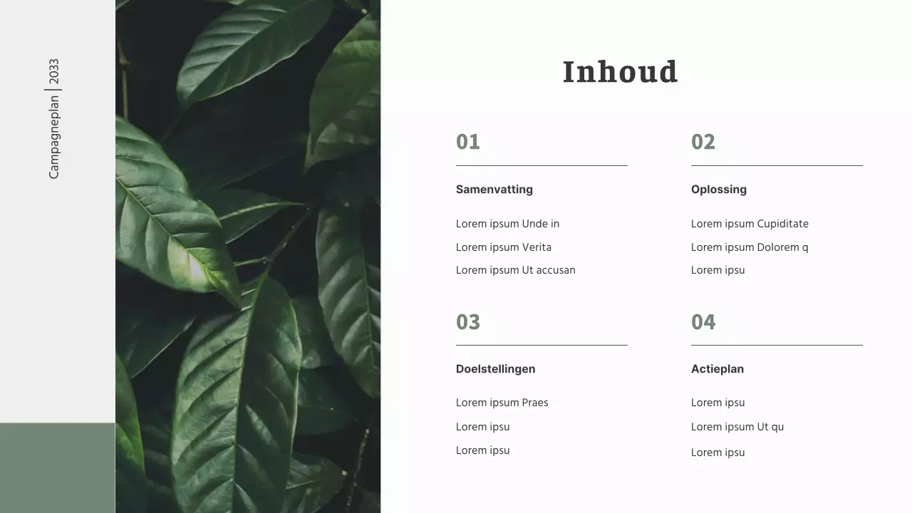 Een eenvoudige zero-waste campagnebrief in gedempt groen