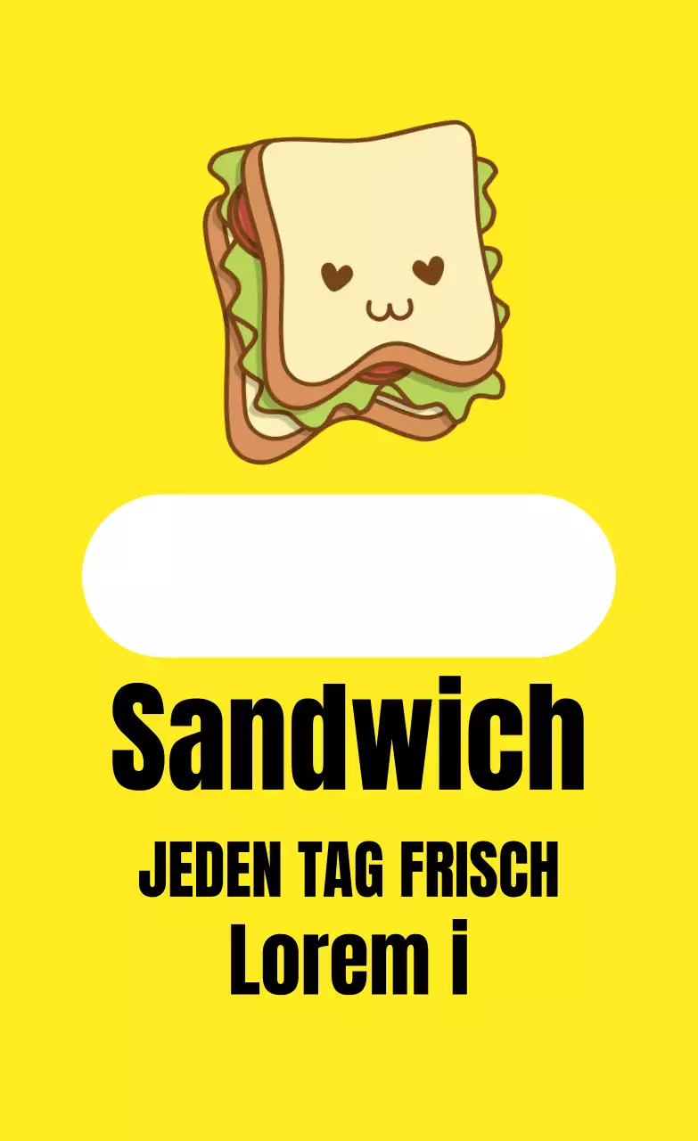 Gelbe illustrierte Sandwich-Etiketten