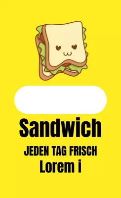 Gelbe illustrierte Sandwich-Etiketten