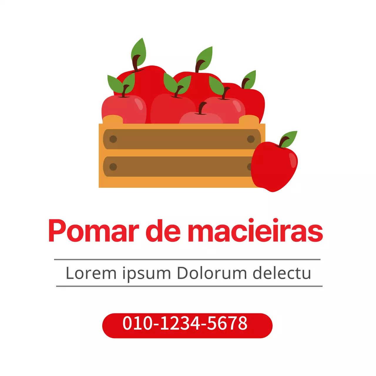 Ilustração vermelha de uma quinta de produtos agrícolas