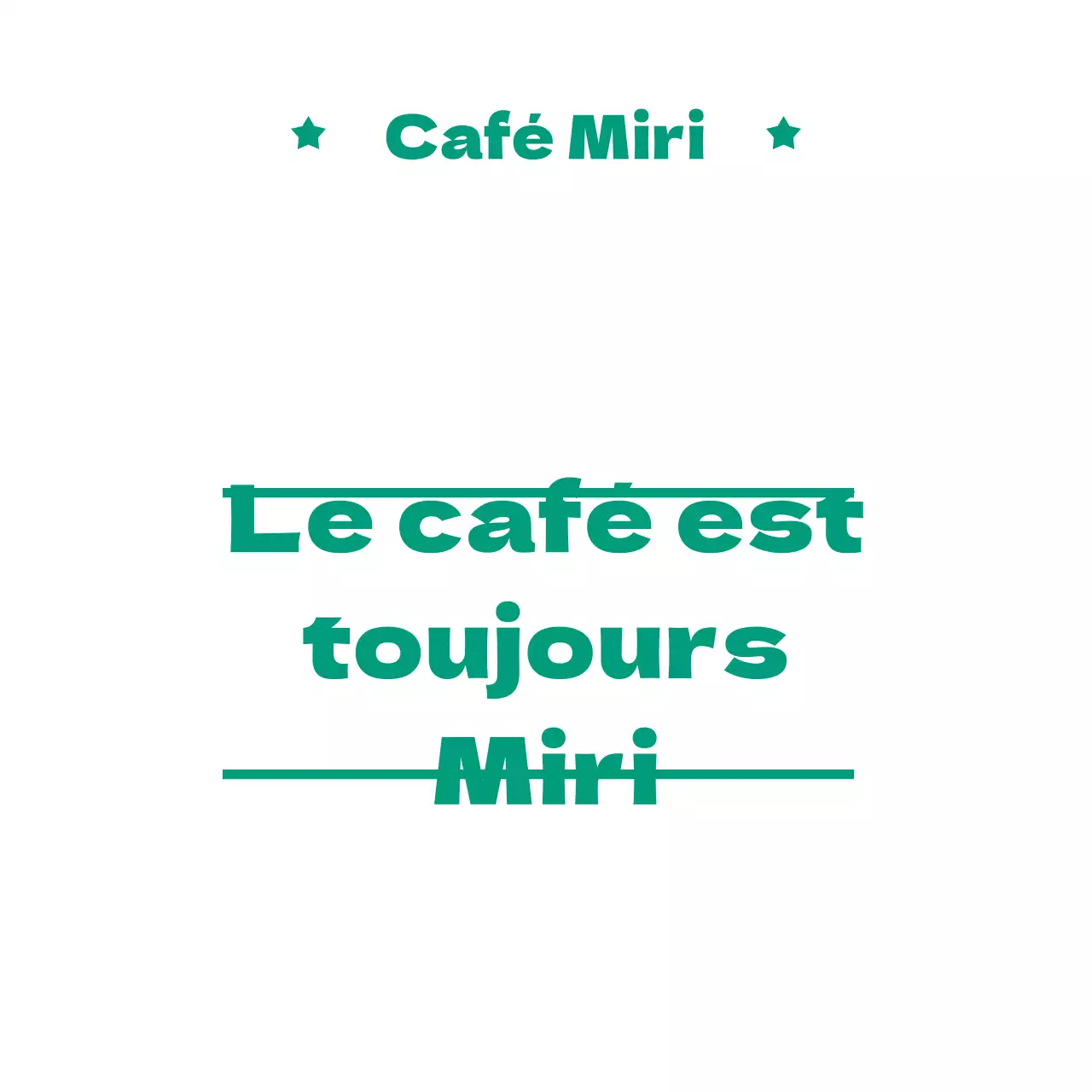 Texte vert, propre et simple, style papeterie cafe