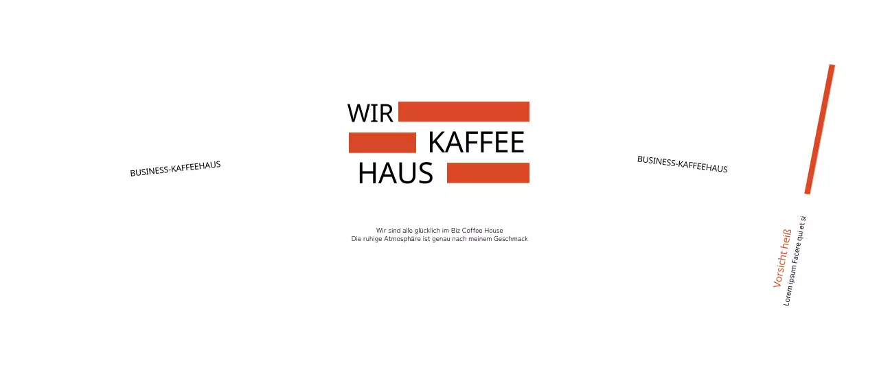 Werben Sie für Ihr Café mit einem einfachen Text in Orange