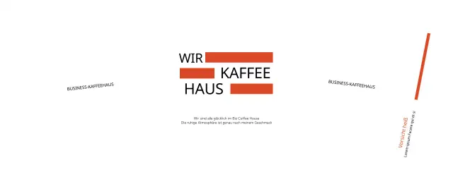 Werben Sie für Ihr Café mit einem einfachen Text in Orange