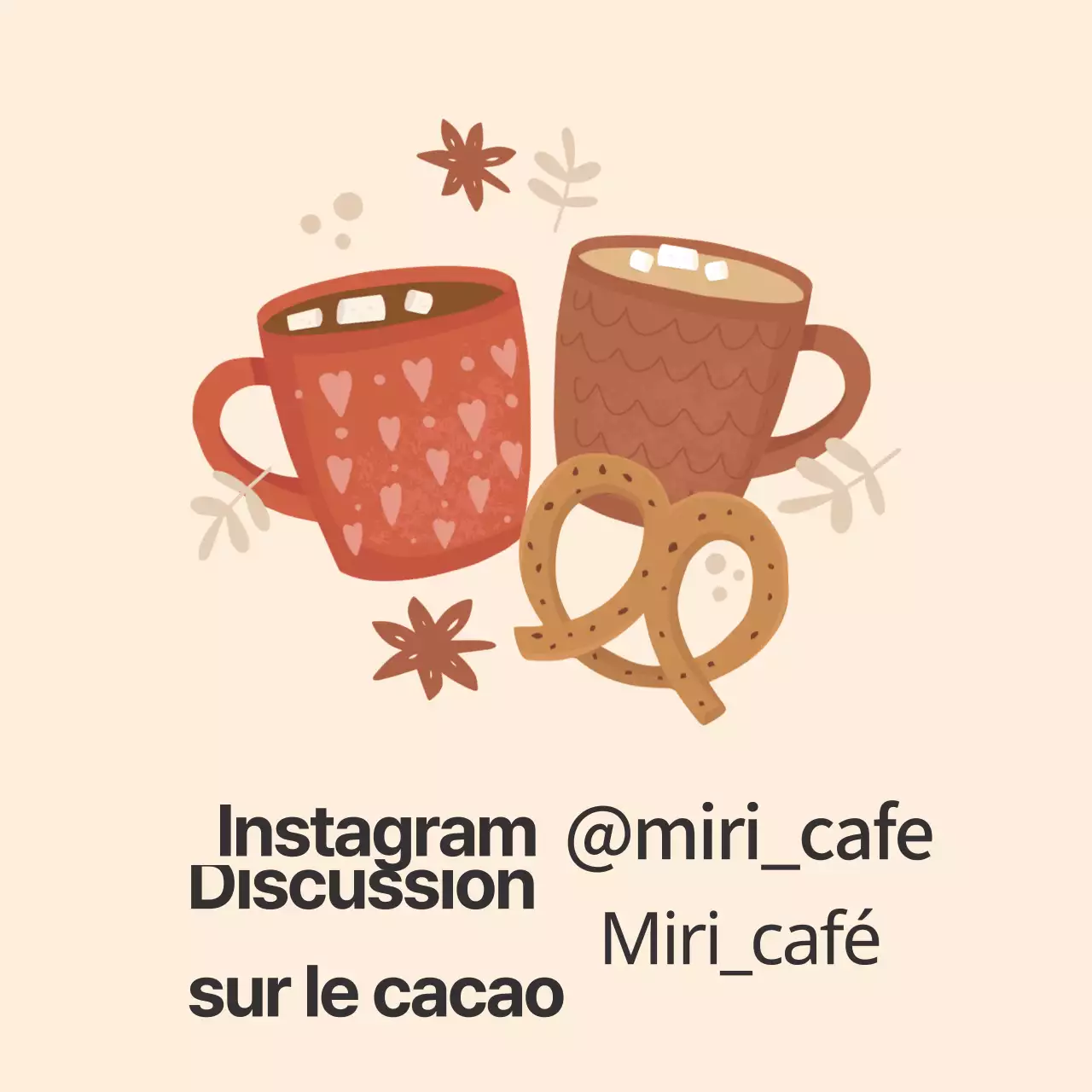 Etiquette de café illustrée rose pâle