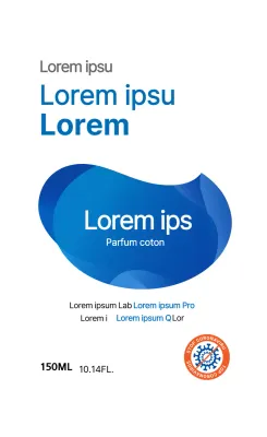 Étiquettes ménagères soignées avec logo bleu