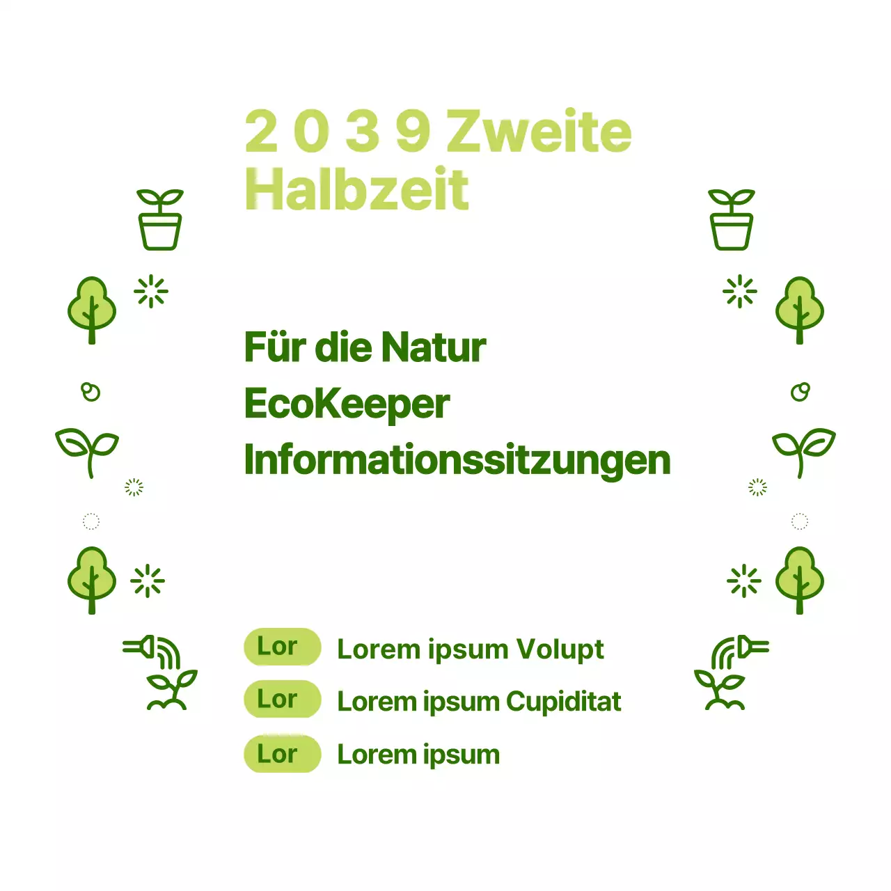 Einfaches Natursymbol in Grün und Chartreuse Über das Öko-Sustainability-Briefing