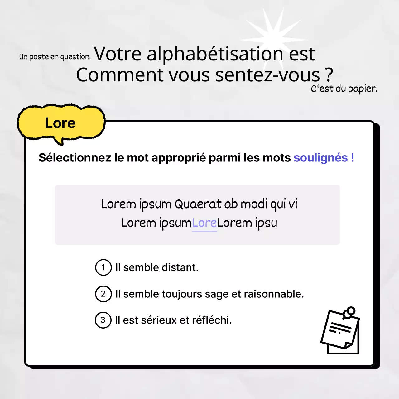 Promouvoir l'alphabétisation avec un concept de gribouillis kitsch jaune-bleu