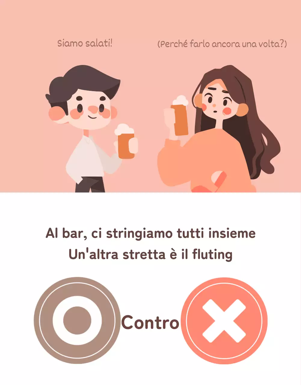 Un semplice post in stile webcomic con sfondo rosa