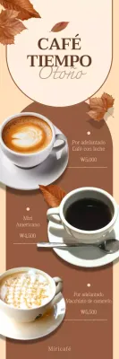 Promocione las bebidas de cafetería en tonos otoñales de beige y marrón