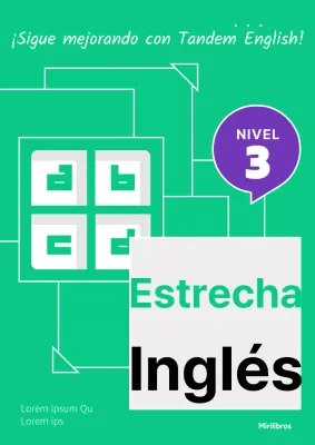 Problema de inglés secundario con un concepto de apilamiento rectangular verde lima