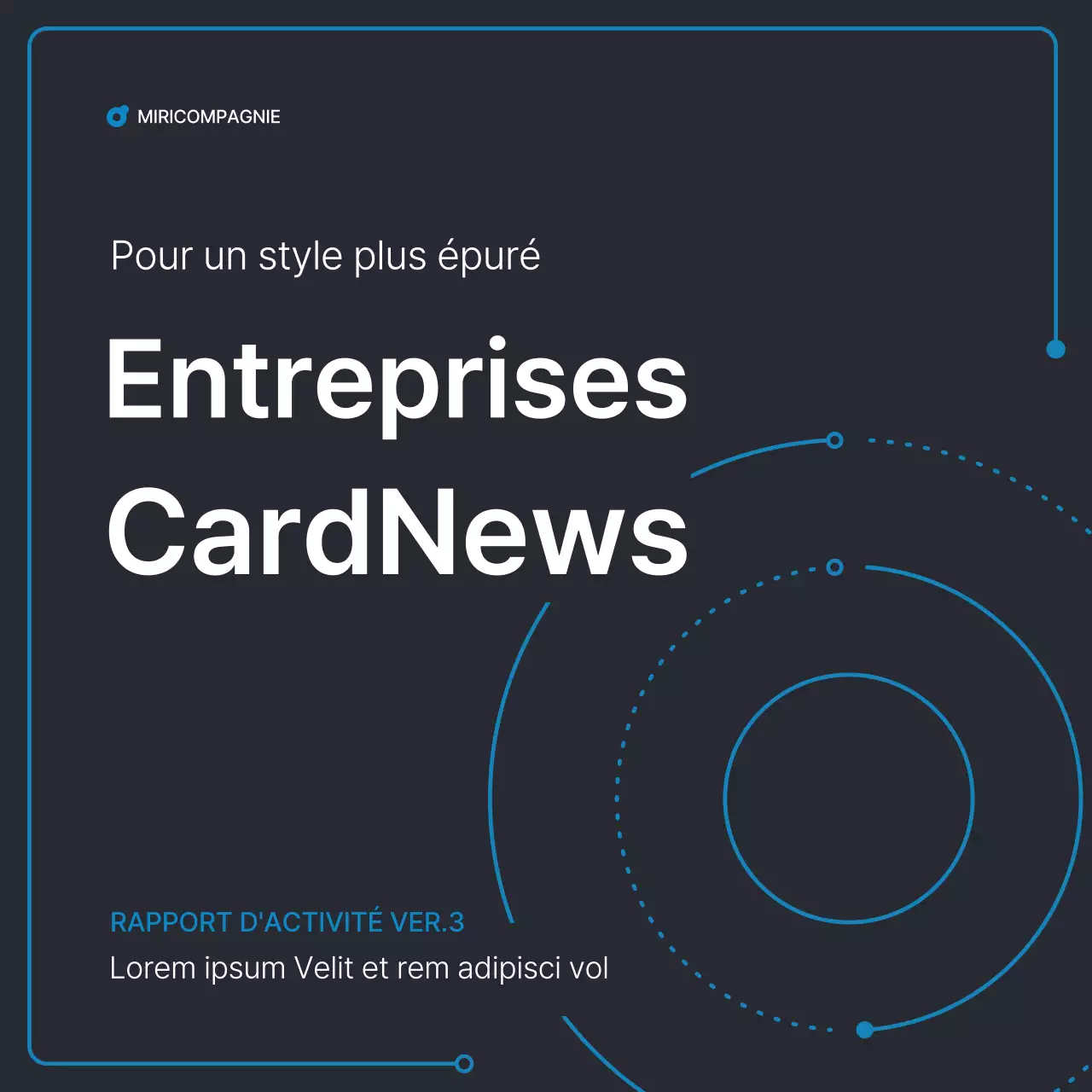 Formes géométriques simples en noir et bleu pour les entreprises