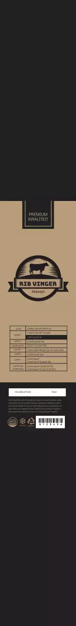 Zwarte nette runderrib labels