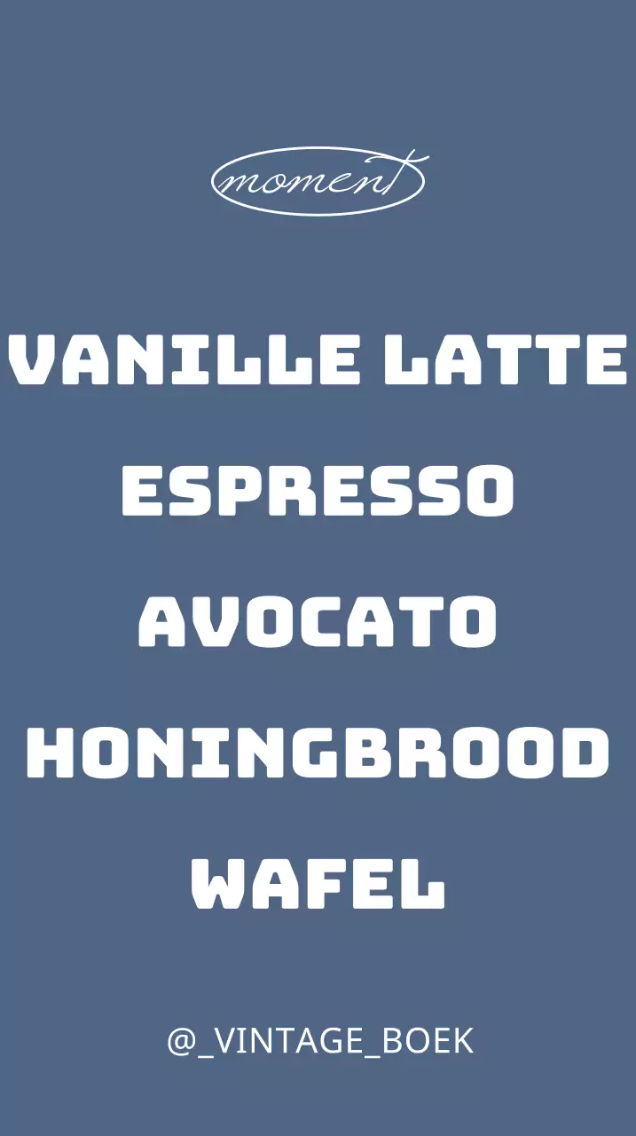 Boek café teken met vintage menu op blauwe achtergrond