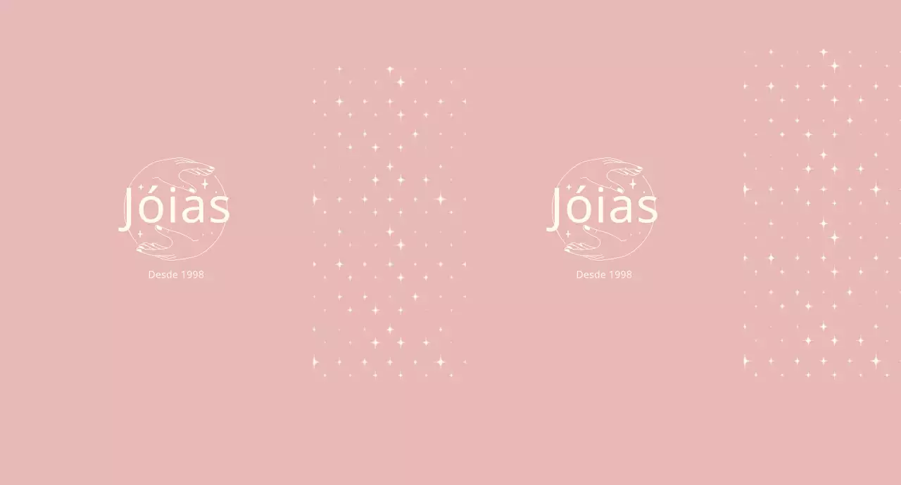Jóias ilustradas de linhas simples cor-de-rosa