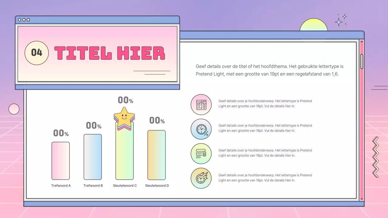 Een kitscherig bedrijfsprofiel met roze kleurverlopen