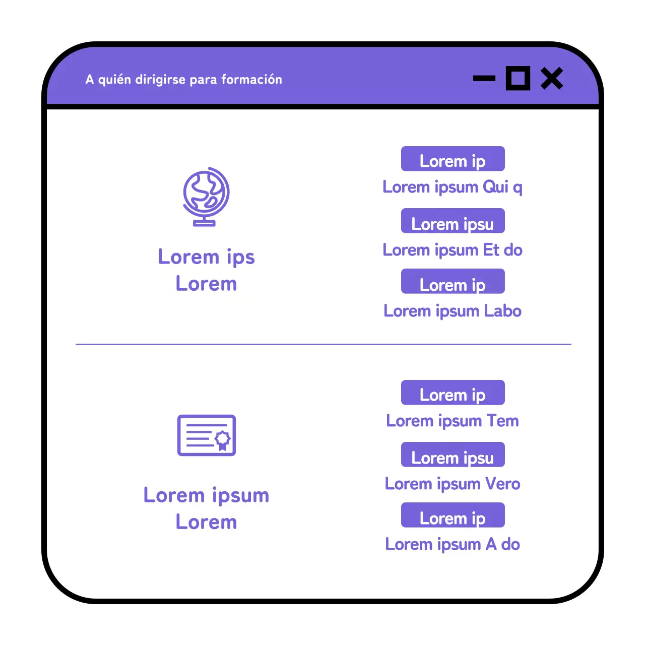 Un sencillo anuncio amarillo y malva para la contratación de una escuela de negocios