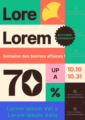 Promouvoir la semaine des rabais en mettant l'accent sur un pourcentage chic en orange et en vert