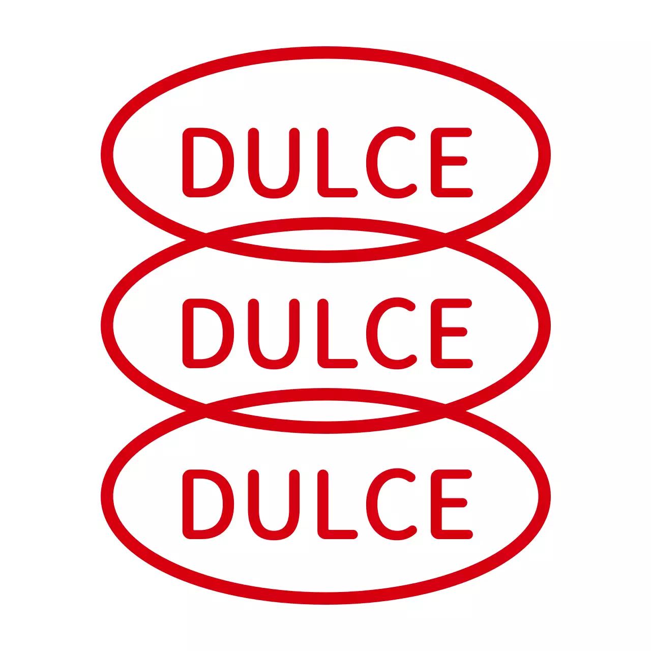 Una sencilla combinación de formas y texto en rojo con repetición Style Cafe