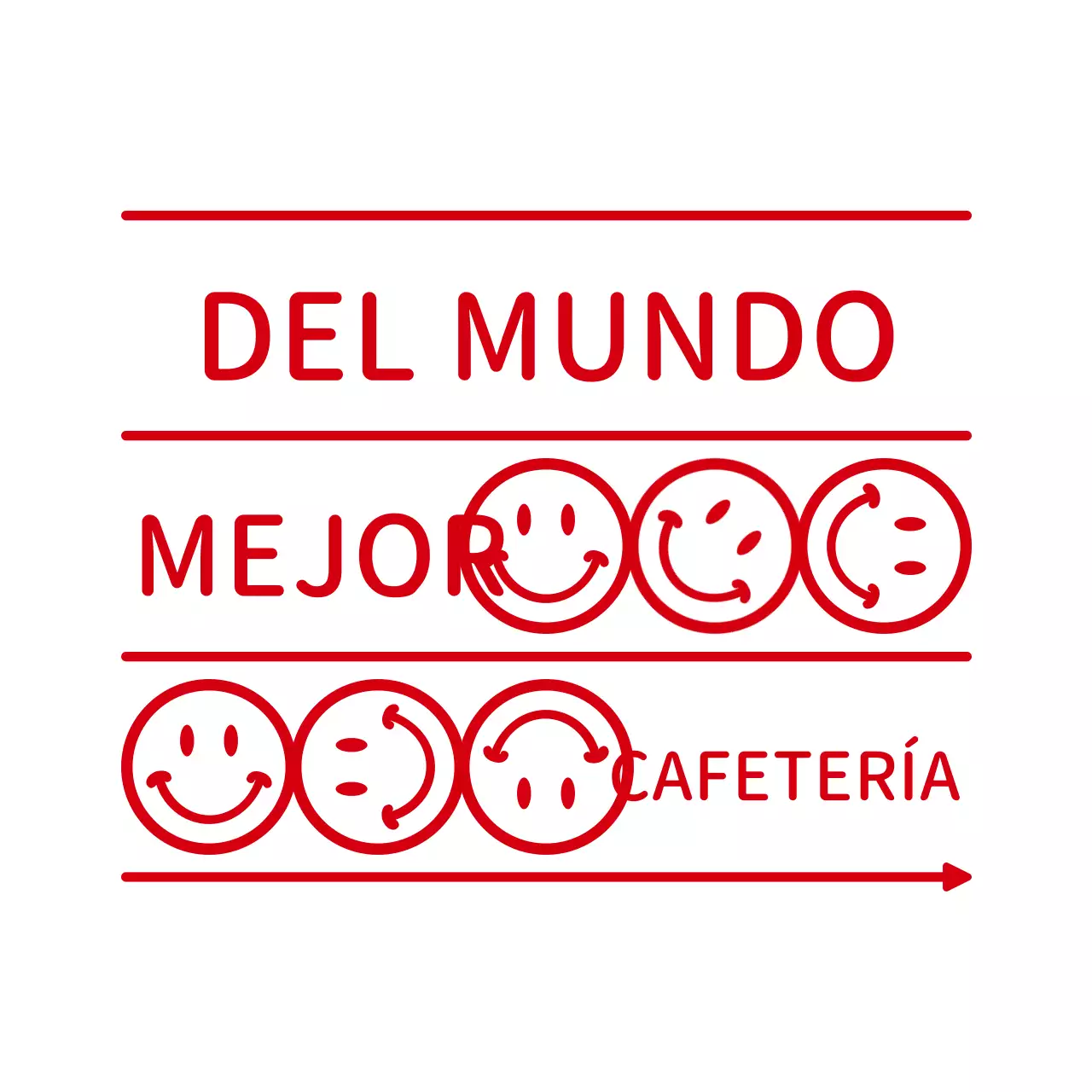 Combinación sencilla y limpia de texto y emoji estilo café en rojo