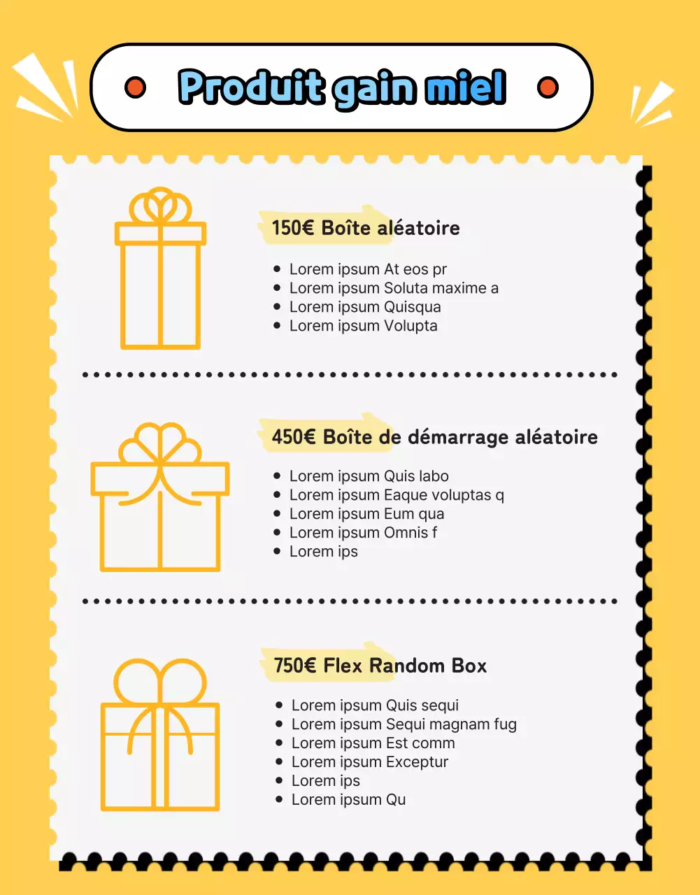 Mignonne boîte aléatoire de papeterie Daku jaune