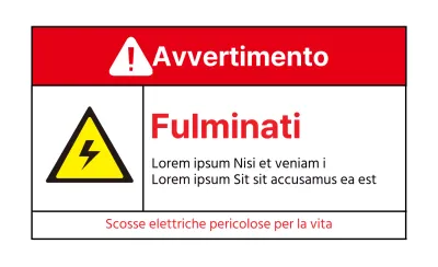 Bianco Rosso Avviso di scossa elettrica