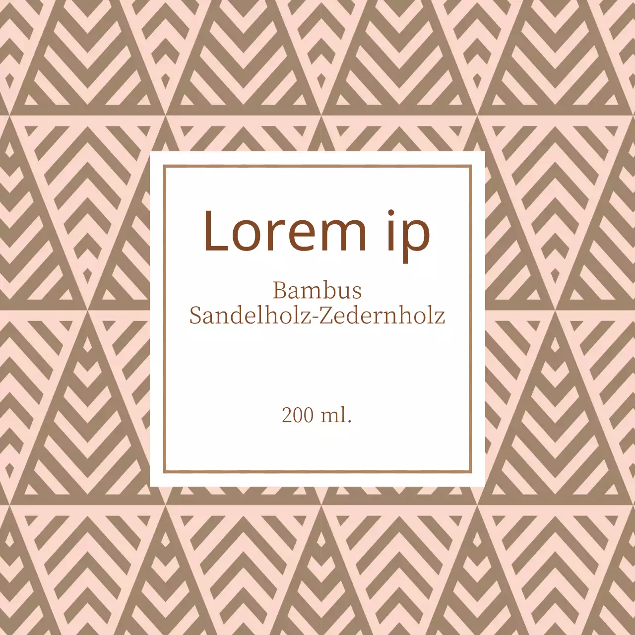 Rosa-beige Dreiecksmuster Diffusor Etikett