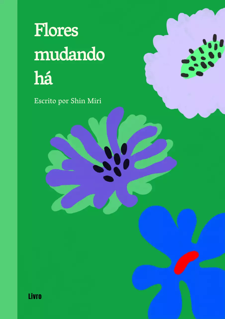 Conceito desenhado à mão em verde e roxo Ecologia de flores