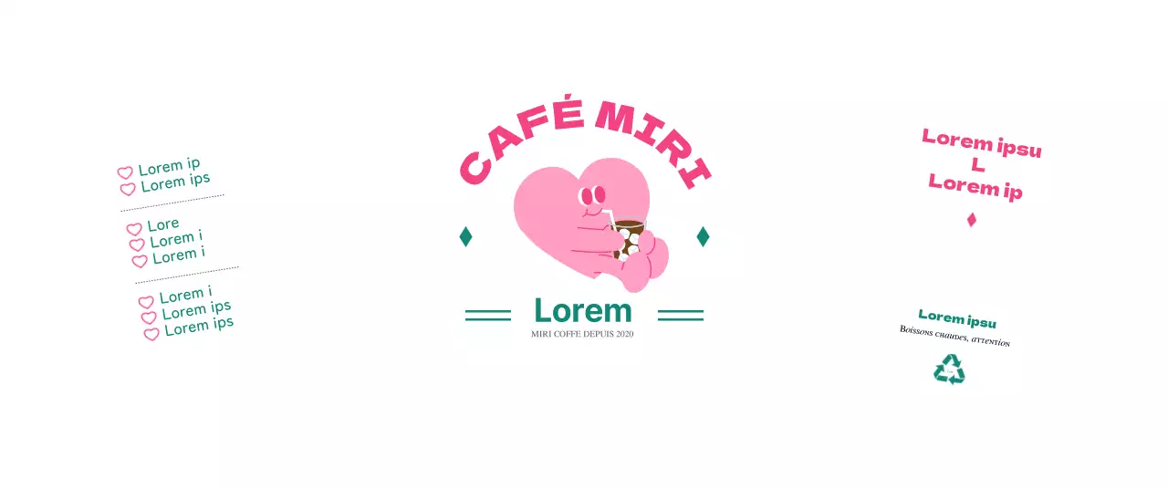 Promouvoir un café avec une illustration de personnage rose