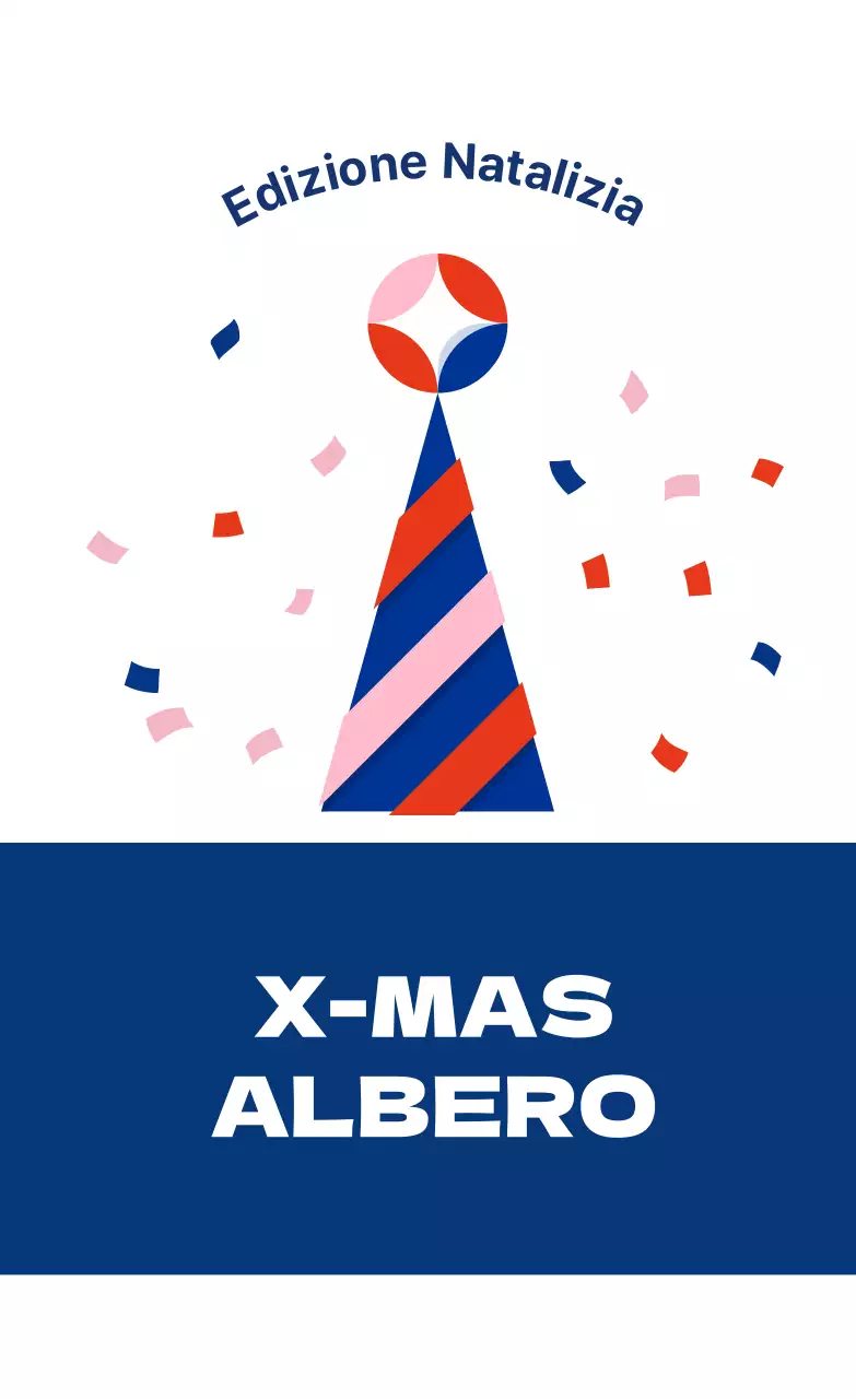 Etichette natalizie illustrate blu e rosse