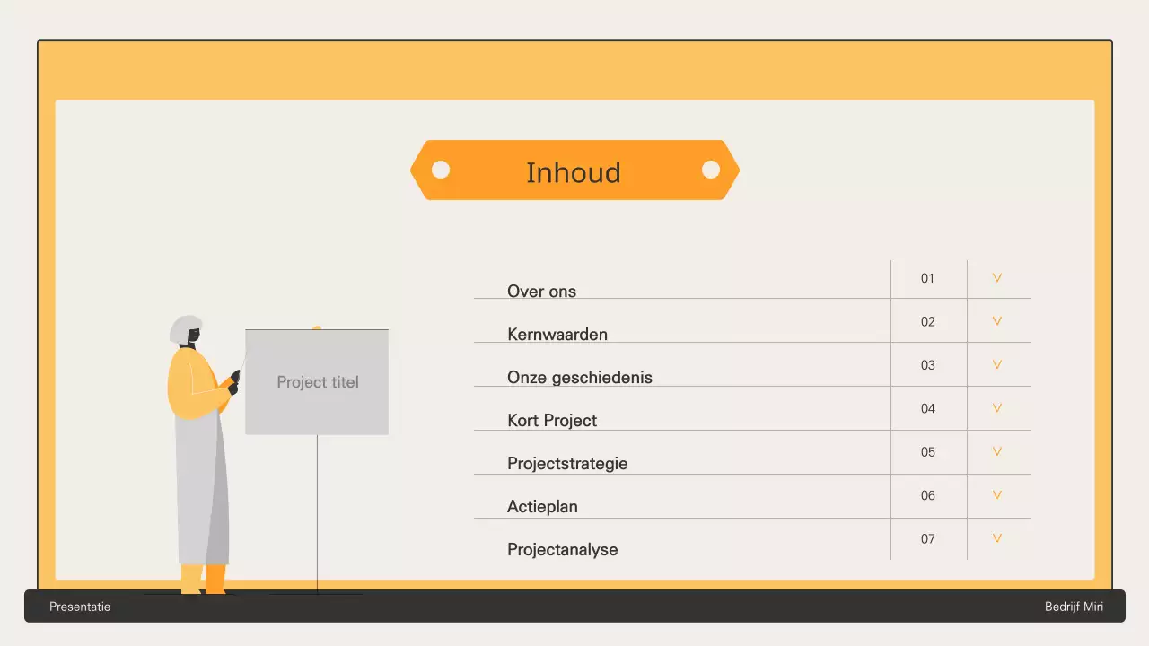 Zakelijk voorstel met gele zeshoekige elementen