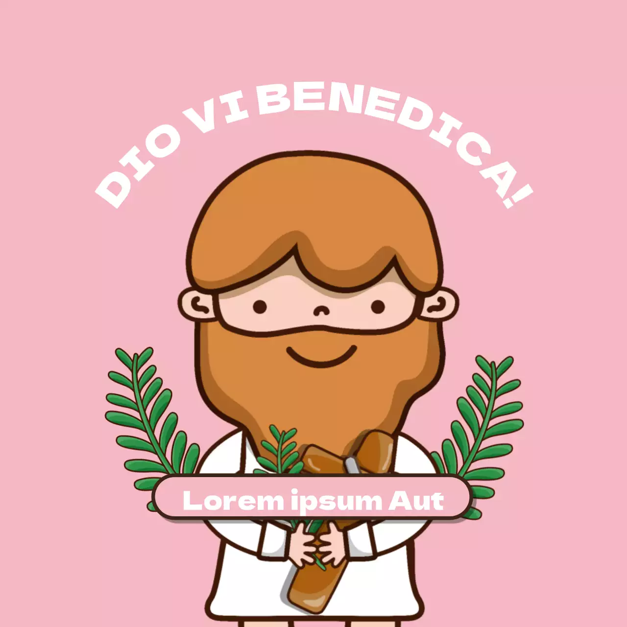 Illustrazione personaggio rosa chiesa