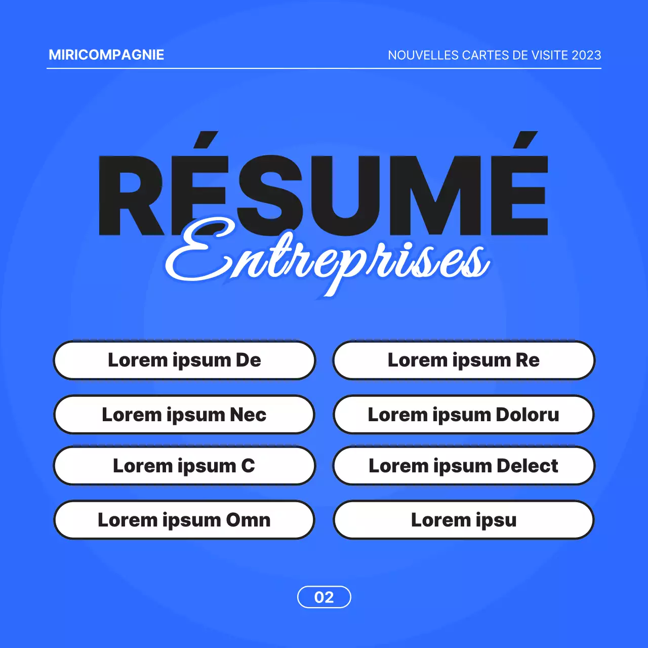 Proposition commerciale minimaliste sur fond bleu