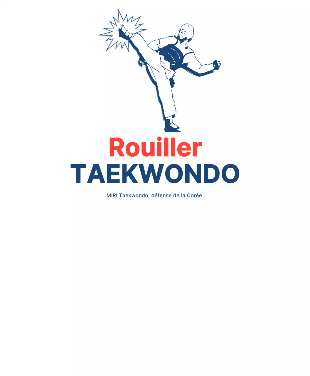 T-shirt de groupe de l'école de taekwondo avec des personnages faisant du taekwondo