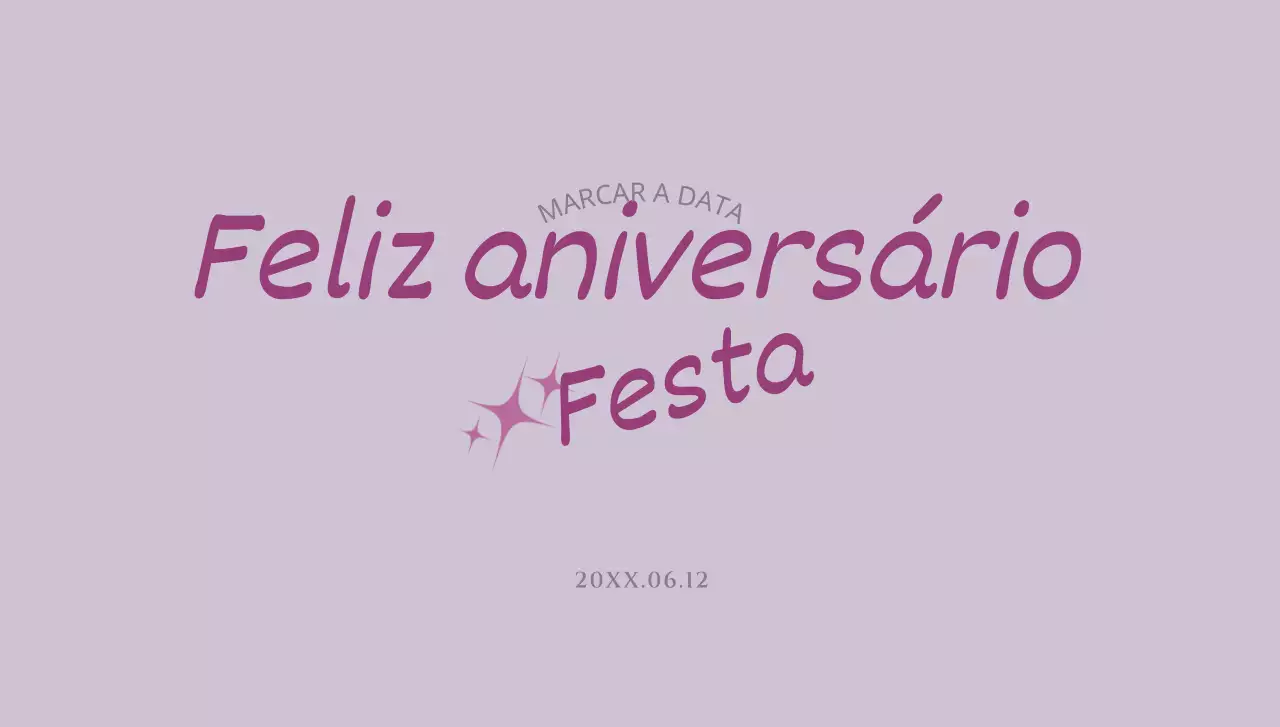 Envelope de postal de aniversário simples com texto e ilustração de uma estrela