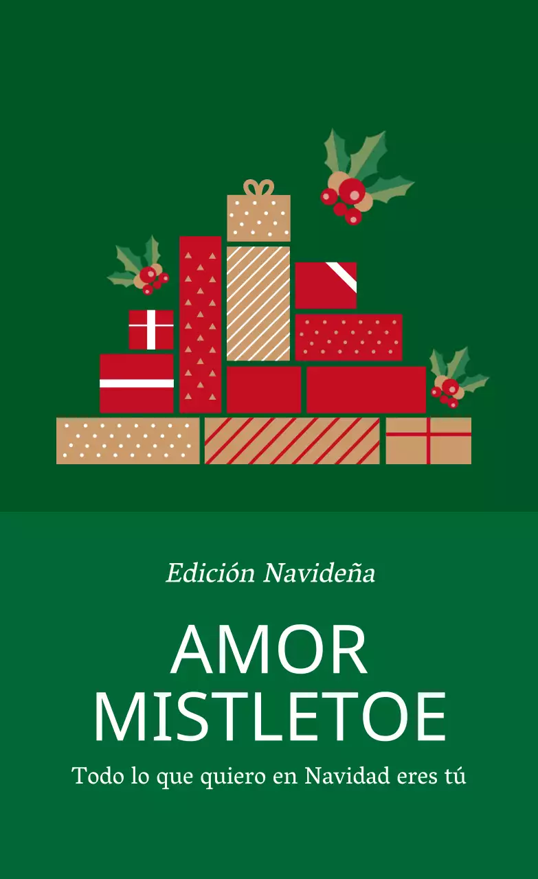 Etiquetas navideñas ilustradas verde rojo