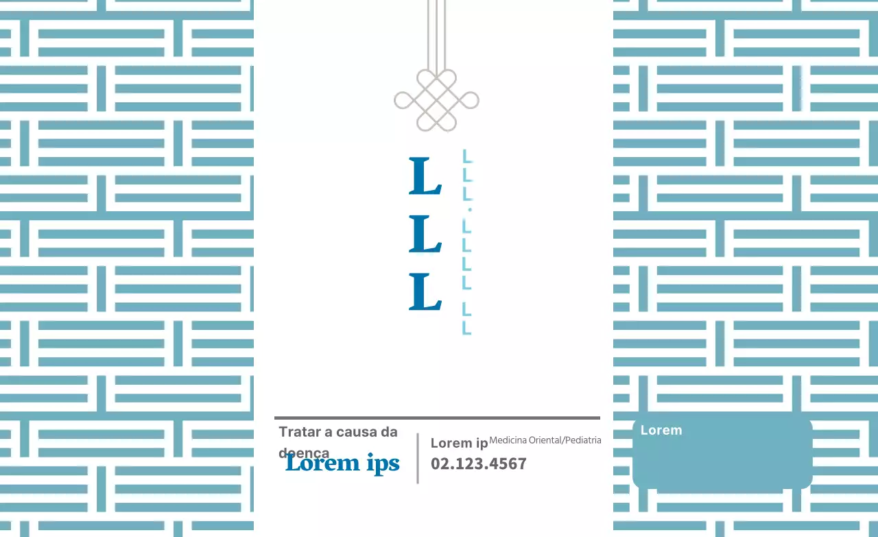 Etiqueta publicitária azul para clínica de medicina oriental tradicional