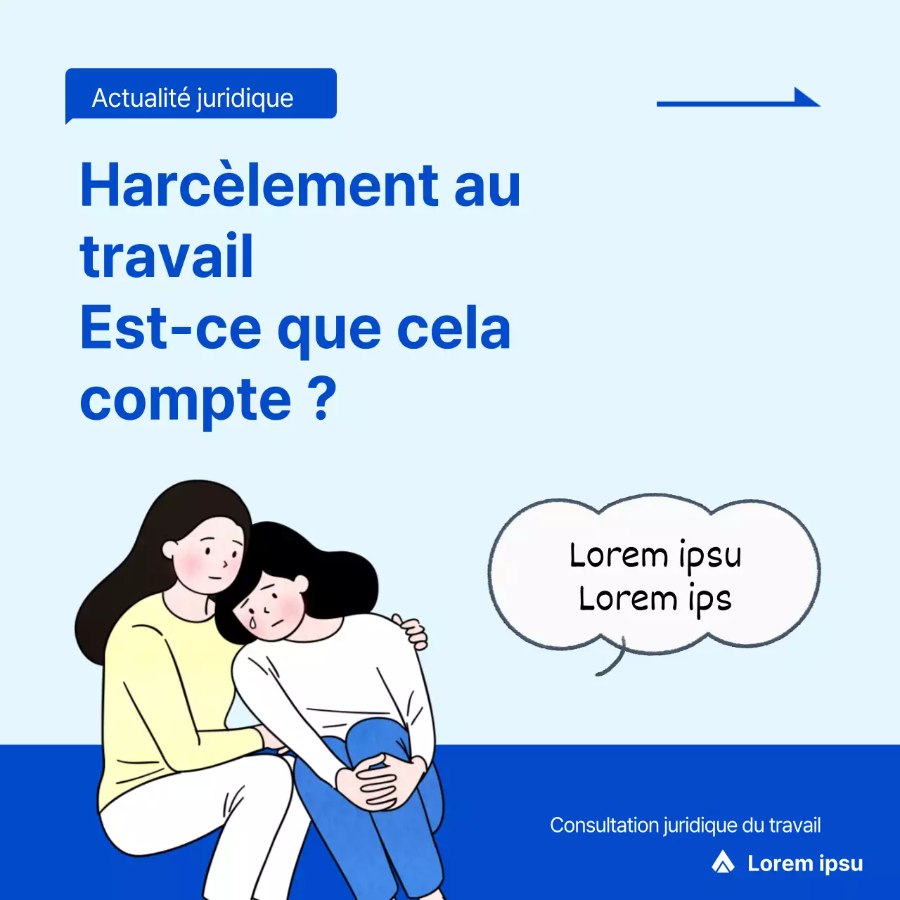 Bleu, propre, information sur l'introduction d'un cas de droit du travail